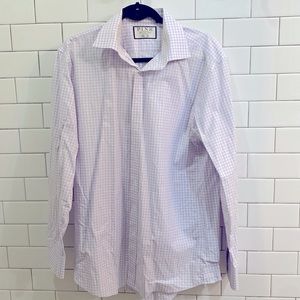 Thomas Pink purple gingham dress shirt.
